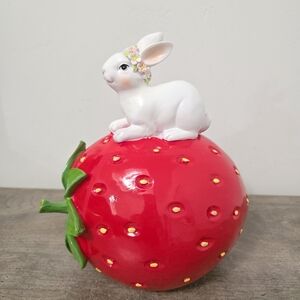Easter Bunny Sitting on Strawberry Decor Easter decor 2026
